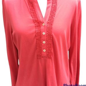 NWOT Talbots’s Rose Ruffled Top